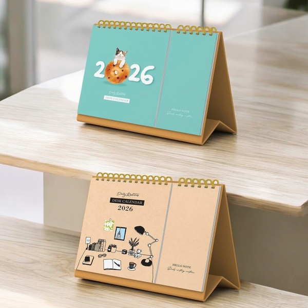 Lịch bàn LL có note 2026 22x15cm, Lịch để bàn, Lịch tam giác
