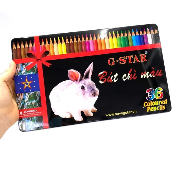 Bút chì màu Gstar hộp thiếc 36 màu dài