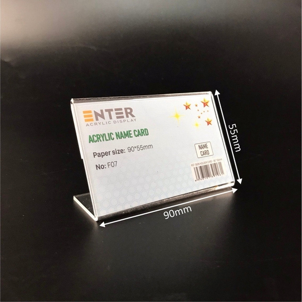 Kệ mica 1 mặt Enter F07-L 90x55mm, Kệ menu chữ L, Khung thông tin sản phẩm, Khung bảng giá, Kệ trưng bày để bàn
