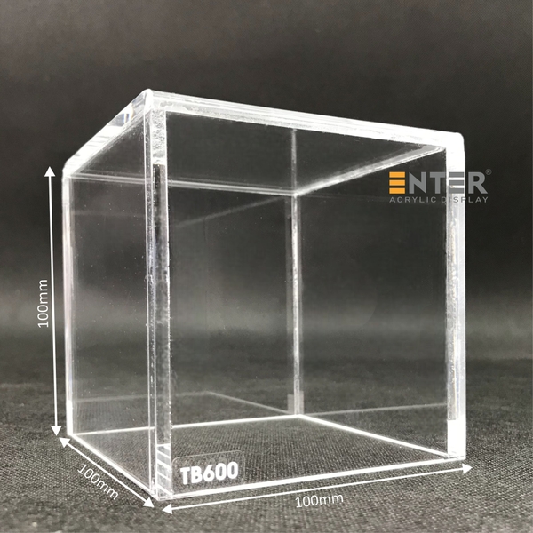 Hộp mica không nắp Enter TB600 100x100x100mm mica dày 5mm, Khay chia ngăn kéo hộc tủ, Khay nhựa đựng đồ dùng, Hộp chống bụi