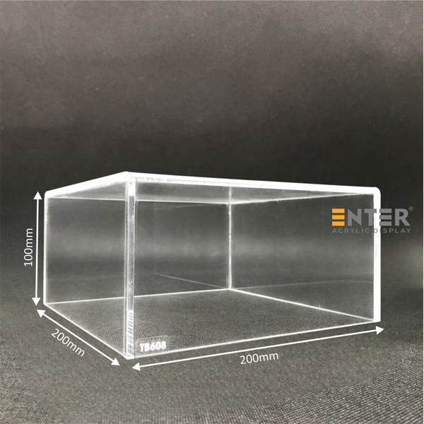 Hộp mica không nắp Enter TB608 200x200x100mm mica dày 5mm, Khay chia ngăn kéo hộc tủ, Khay nhựa đựng đồ dùng, Hộp chống bụi