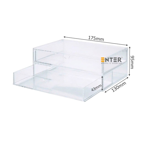 Kệ trưng bày mica Enter TB702 175x130x95mm 2 ngăn cửa kéo, hộc kéo, hộp trang sức