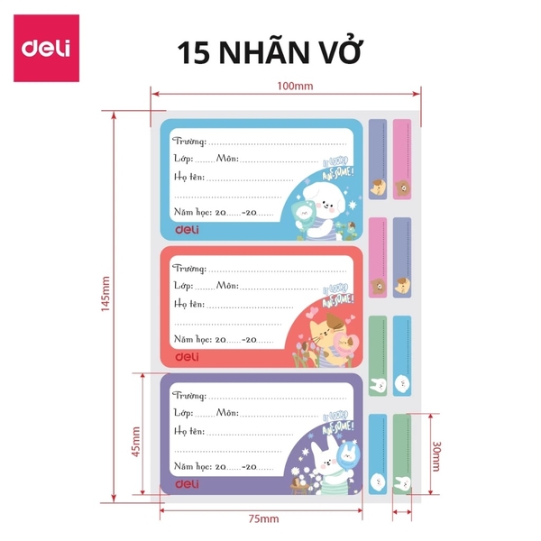 Nhãn tên Deli CA906B (50)