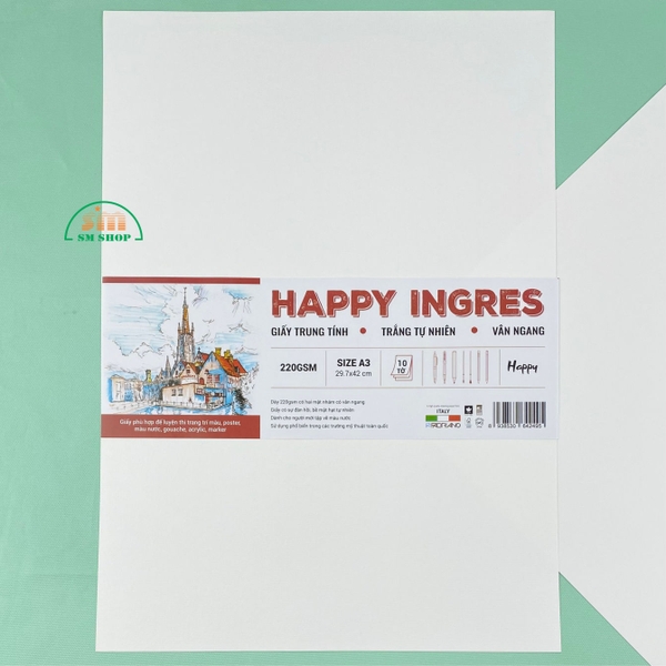 Giấy vẽ Happy Ingres 220gsm 10 tờ