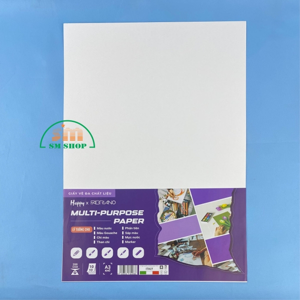 Giấy vẽ Happy Mix 200gsm 10 tờ