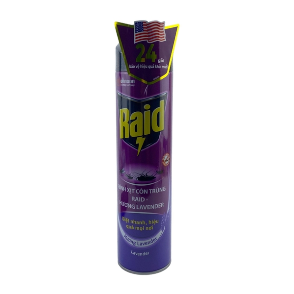 Bình xịt côn trùng Raid hương lavender 520ml (12)