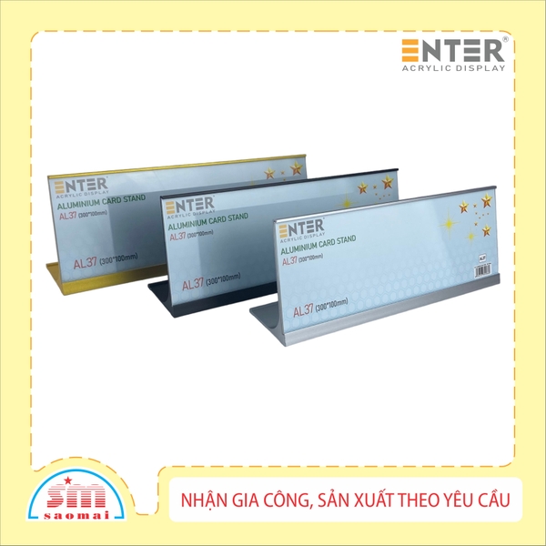 Bảng thông tin để bàn nhôm Enter AL37 300x100mm