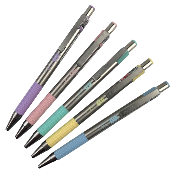Bút bi bấm kim loại Zebra F-301 1.0mm pastel (12)