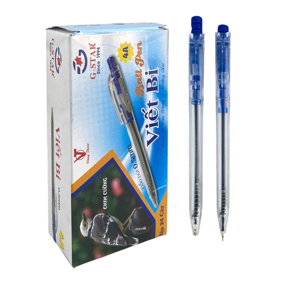 Bút bi Gstar 4A xanh dương 0.5mm, Viết bic, Bút nguyên tử (24)