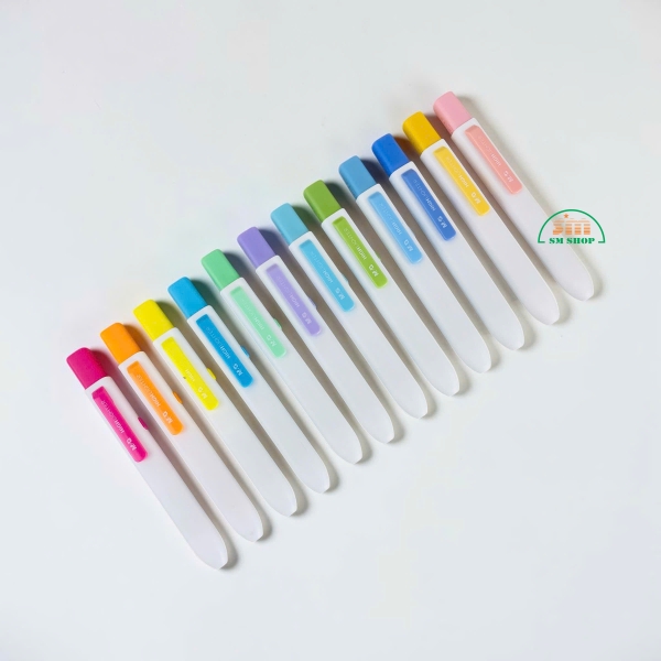 Bút dạ quang bấm MG AHMF0671, bút highlight, bút nhớ dòng (8)