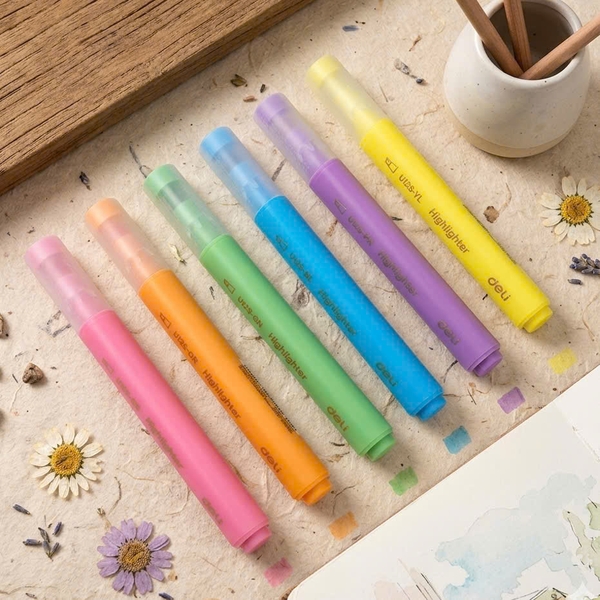 Bút dạ quang Deli U12S, Bút nhớ dòng, Bút highlight (10/100)