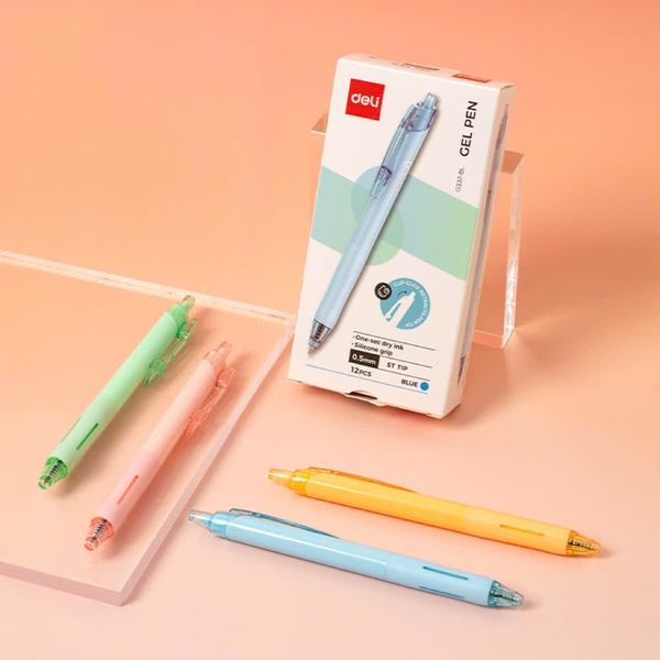 Bút gel Deli G337-BL xanh dương, Bút nước, Gel pen (12/144)