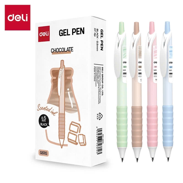 Bút gel mùi thơm Deli G611 đen, Bút nước, Gel pen, Bút mực gel (12/144)