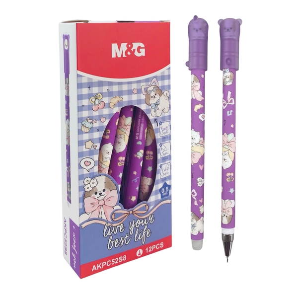 Bút gel xóa được MG APKC52S8 tím 0.5mm, Viết mực nước, Gel pen (12/144)