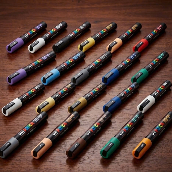 Bút sơn Uni PC-5M 1.8~2.5mm (6), Bút acrylic Posca, Paint Marker