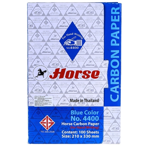 Giấy than Horse 4400 210x330mm xanh dương (50)
