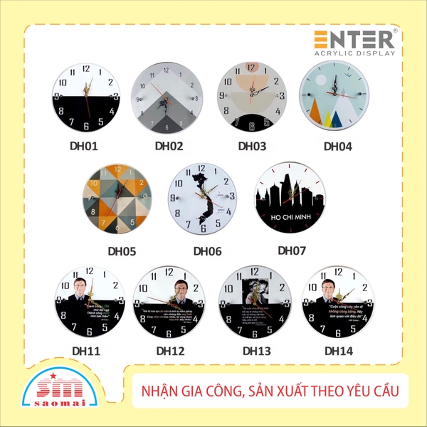 Đồng hồ gỗ Enter DH01 / DH02 / DH03 / DH04 / DH05 / DH06 / DH07 / DH08 / DH09 / DH10 / DH11 / DH12 / DH13 / DH14