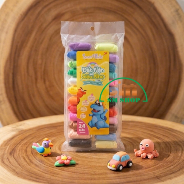 Đất nặn tự khô Smart Kids LC02 24 màu, Đất sét