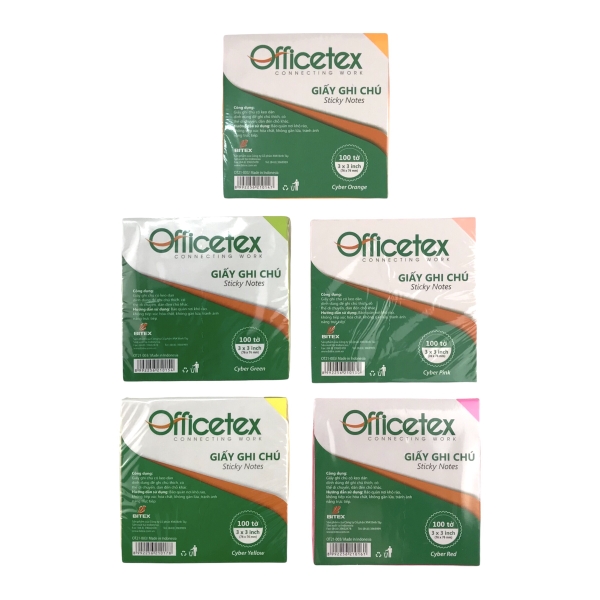Giấy note Officetex OT21-003 3x3inch dạ quang (12)