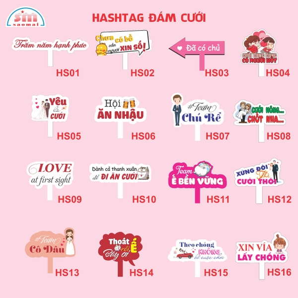 Hashtag cầm tay đám cưới