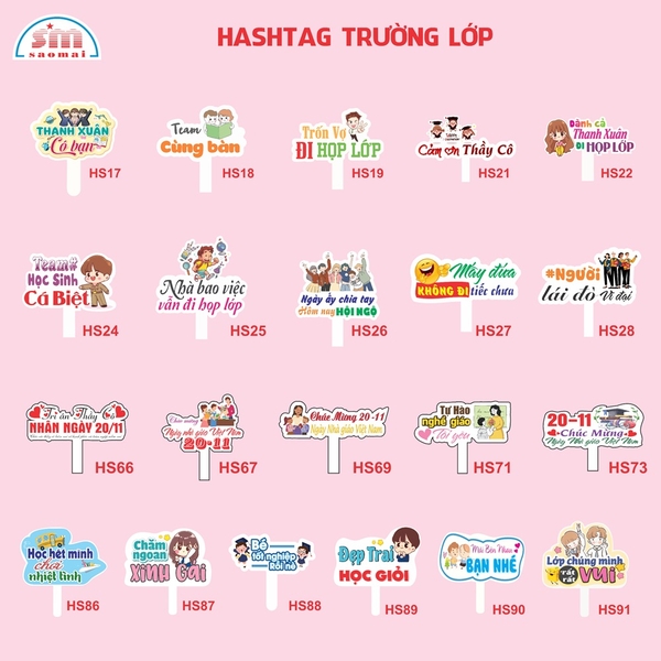 Hashtag cầm tay trường - lớp