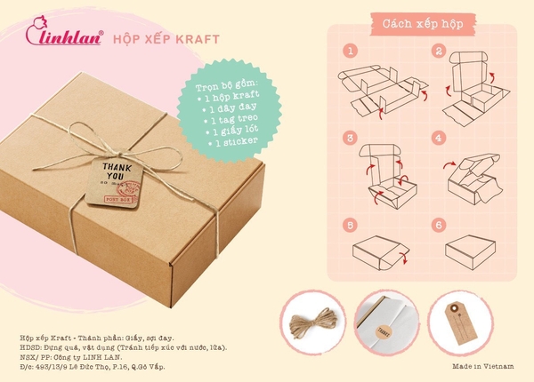 Hộp quà LL Kraft vuông