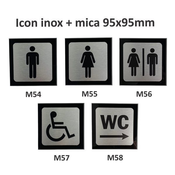 Icon inox + mica M54 / M55 / M56 / M57 / M58 95x95mm