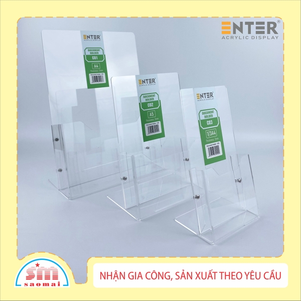 Kệ mica nhiều giấy 1 ngăn Enter C01 / C02 / C03 2mm