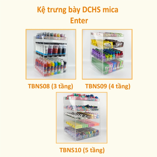 Kệ trưng bày DCHS mica Enter TBNS08 / TBNS09 / TBNS10 30x26x43cm
