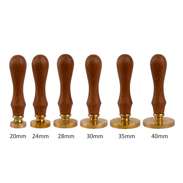 Phôi đồng Φ20mm / Φ24mm/Φ28mm / Φ30mm / Φ35mm /Φ40mm cán gỗ, dấu cán đồng, dấu chấm mực