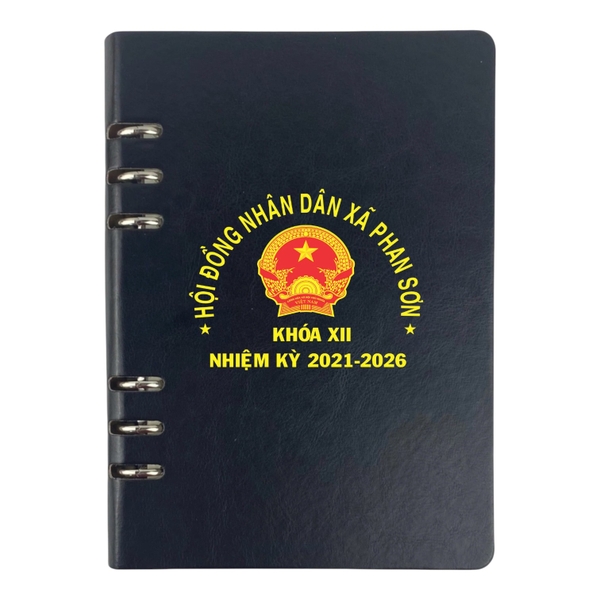Quà tặng sổ da còng QS-JY10 in logo