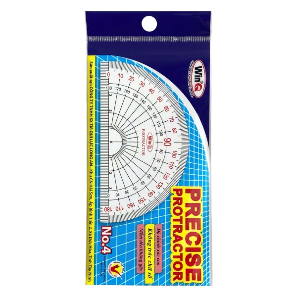 Thước đo độ Win No.4, Thước 180 độ, Thước đo góc (50/250/1500)