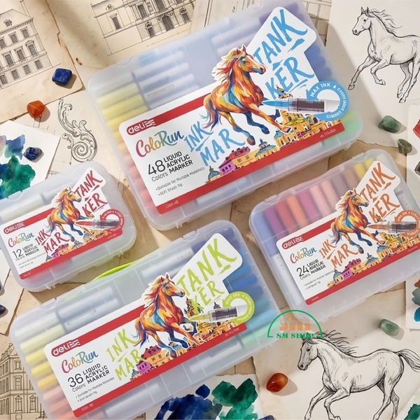 Bút lông màu Acrylic Deli C119 (12), Acrylic Marke, Màu Acrylic