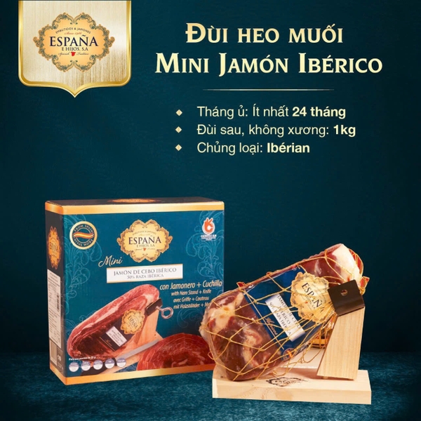 Đùi heo muối Mini JamÓn Iberico 1Kg