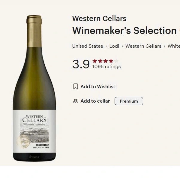 Rượu vang Western Cellars Chardonnay