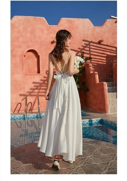 Đầm Maxi Satin 705 Trắng DT758