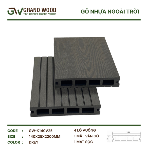 Sàn Gỗ Nhựa GW-K140V25 Drey