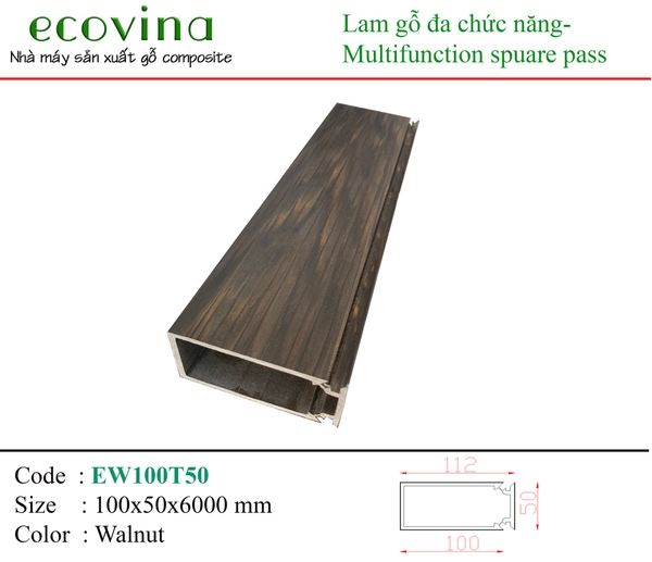 Thanh Lam Đa Năng Ecovina EW100T50 Walnut