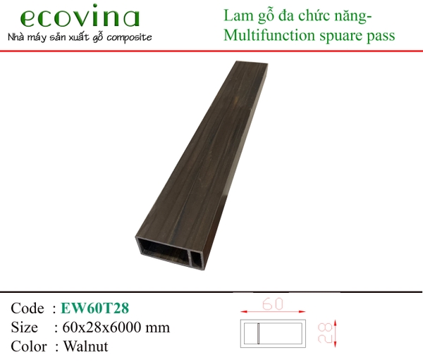 Thanh Lam Đa Năng Ecovina EW60T28 Walnut