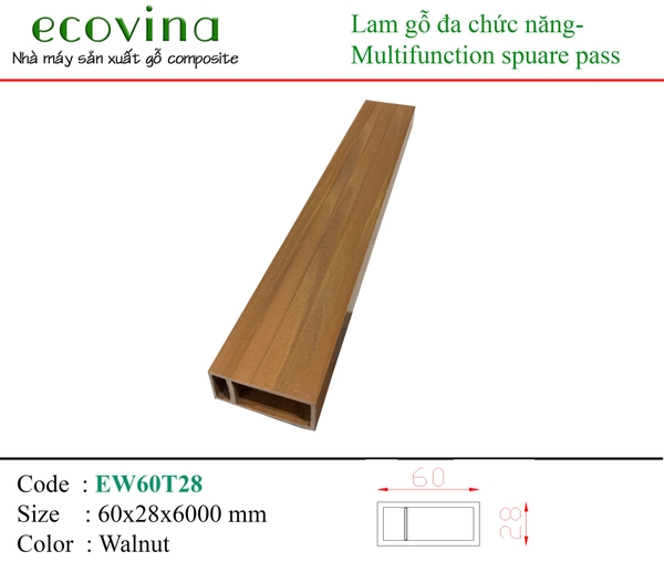 Thanh Lam Đa Năng Ecovina EW60T28 Teak