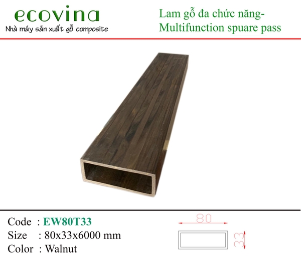 Thanh Lam Đa Năng Ecovina EW80T33 Walnut