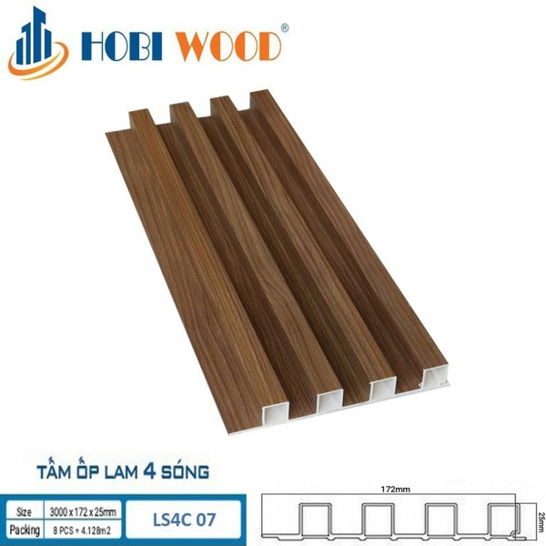 Lam Sóng Gỗ Nhựa HobiWood LS4C-07