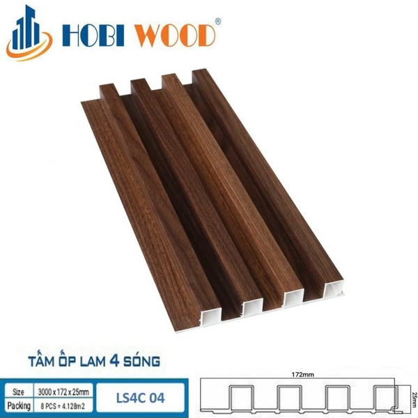 Lam Sóng Gỗ Nhựa HobiWood LS4C-04