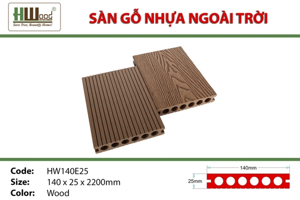 Sàn Gỗ Nhựa HWOOD HW140E25 Wood