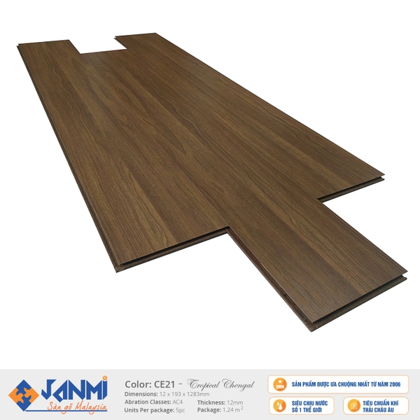 Sàn gỗ Janmi CE21 - 12mm bản to