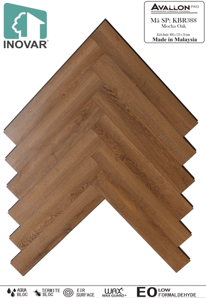 Sàn gỗ xương cá Inovar KBR388 Mocha Oak