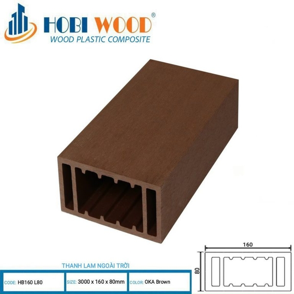 Thanh Lam Hộp HobiWood HB160L80 Oka Brown