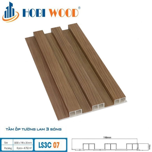 Lam Sóng Gỗ Nhựa HobiWood LS3C-07