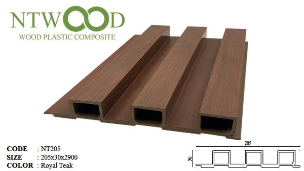 Lam Sóng Gỗ NhựaNTWOOD NT205 Royal Teak