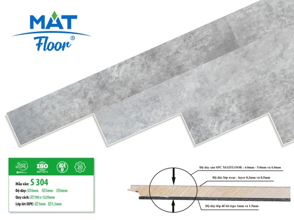 Sàn nhựa hèm khóa MatFloor S304